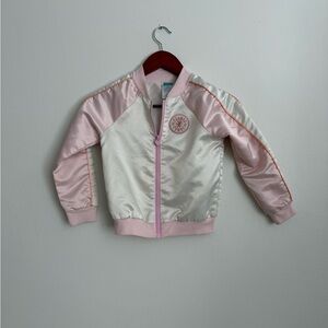 Pink and White Bomber Jacket